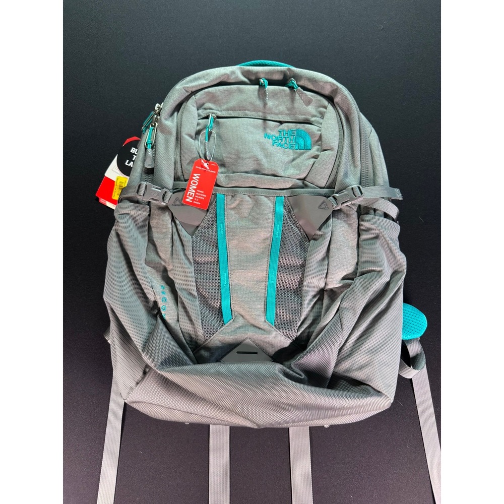 The North Face Recon Women Backpack Zinc Grey Kokomo Green NF0A3KV2 30L Laptop